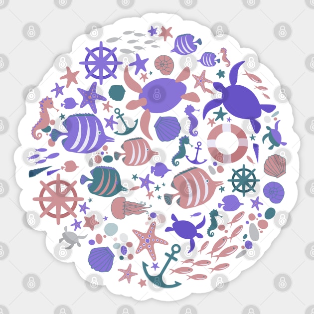 Save The Ocean Keep The Sea Plastic Free Turtle Scene Sticker by IstoriaDesign
